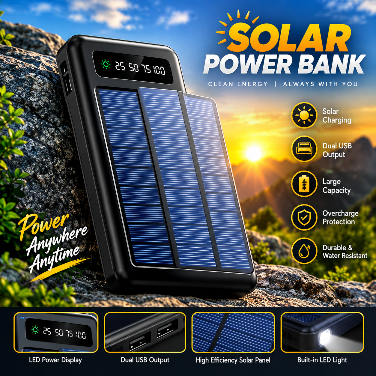 Solar REGRSI RE-PB049 10,000 mAh Power Bank